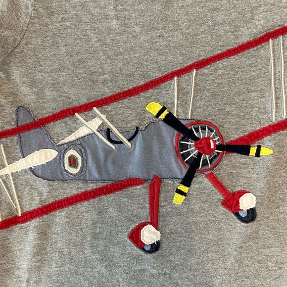 Mini Boden Boys Grey, Red, Blue Airplane T-shirt, Tee, Size 5-6 - Picture 3 of 5